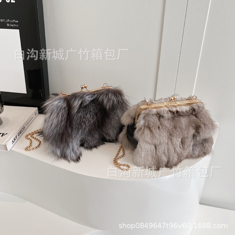 Bag Socialite Chain Real Fox Fur Small New Fashion Temperament Versatile Large Capacity Shoulder Bag