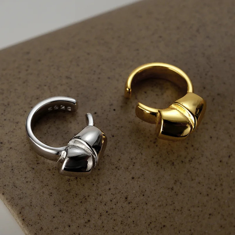 S925 Sterling Silver Piercing Earrings Korean Knot Ear Cuff Clip on Earrings for Women Girls Earcuff Jewelry Cool Punk 241220