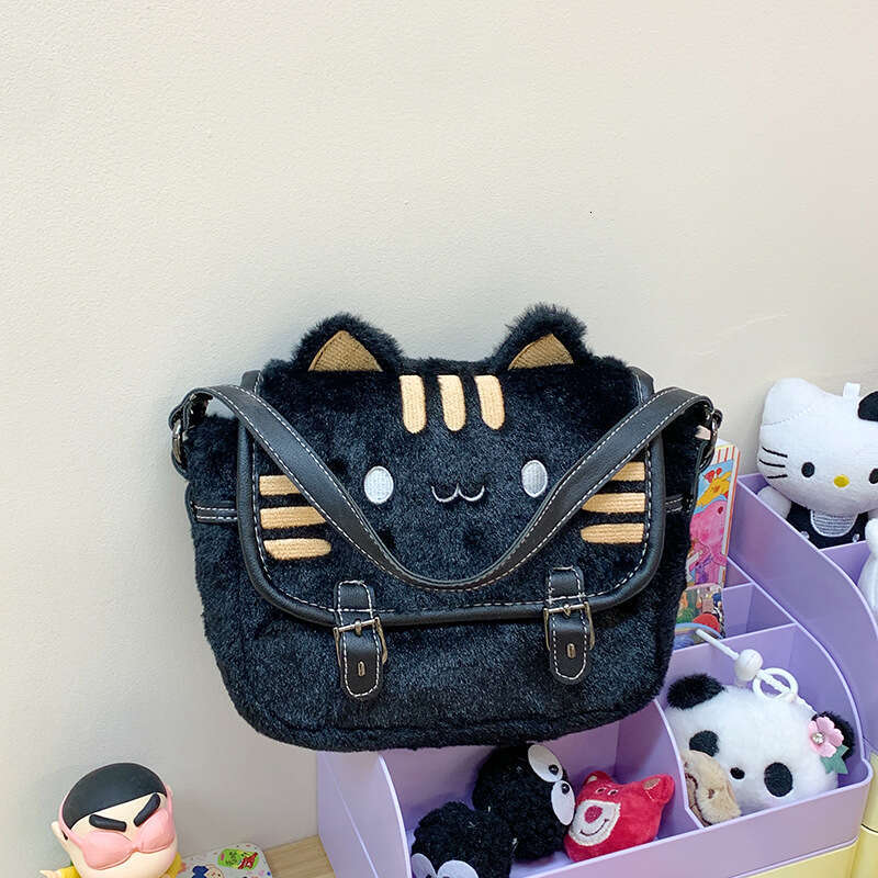 Cute Cat Small Bag 2024 New Edition Internet Celebrity High Beauty Cartoon Plush Doll Handbag for Women