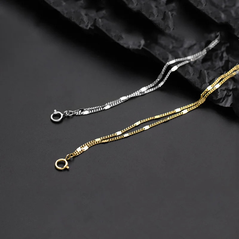 WOOZU Genuine 925 Sterling Silver Simple Delicate Double Chain Layer Charm Bracelet For Fashion Women Party Punk Jewelry Gift 241214