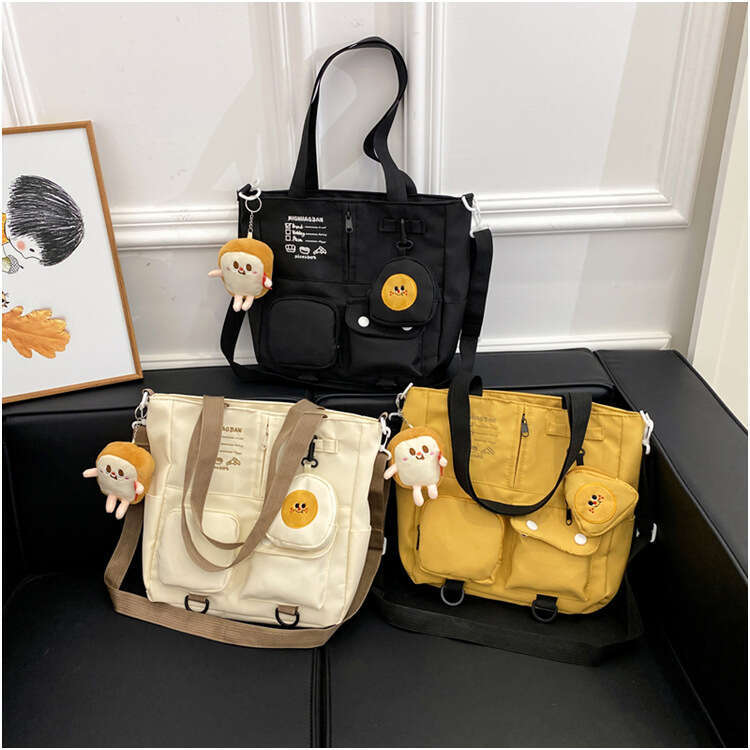 2024 New Nylon Large Capacity Crossbody Bag for Primary School Students' Classroom Tutoring Handheld Fashionable and Versatile Single Shoulder To