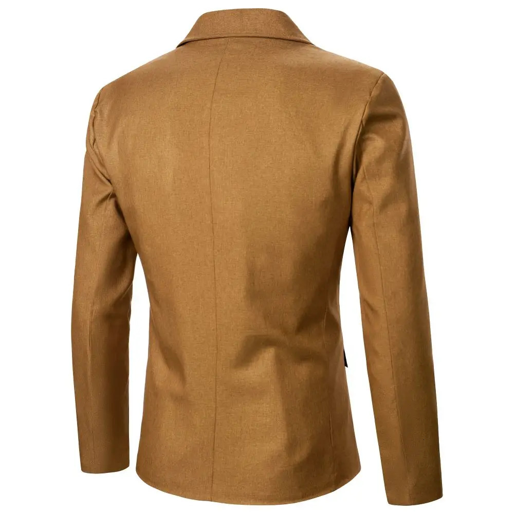 Mens Suit Jacket Solid Color Pockets Mens Top Business Casual Style Mens Wear Wedding Dinner Party Work Pub Prom Mens Coat 241220