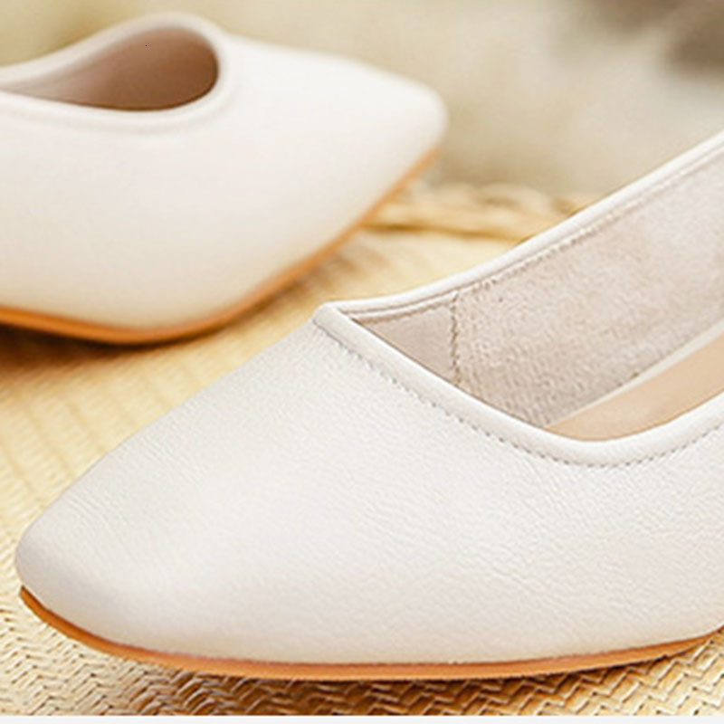 Woman Spring Fashion Square Toe Concise 4Cm High Heel Female Shallow Black Fitting Mary Janes Elegant Cute Loafers Shoes