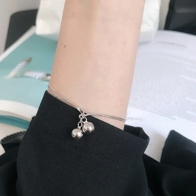 Minimalist S925 Silver Snake Bone Bell Bracelet Unique and Chic Womens Jewelry 241220