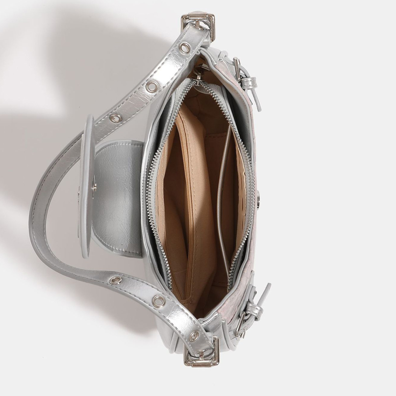 Half Moon Y2k Underarm Bags For Women Designer Handbags And Purse 2024 New In Fashion Rivet Decorate Shoulder Crossbody