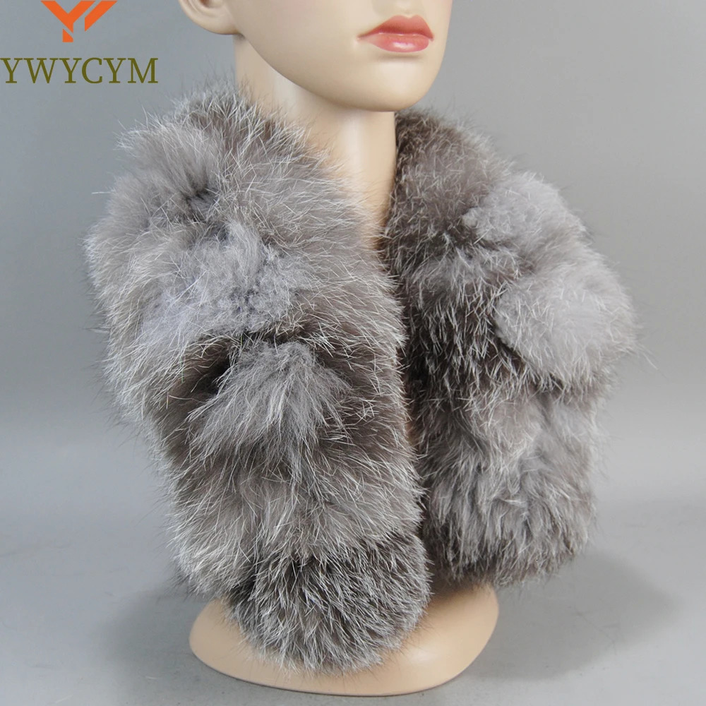 Women Winter Real Fur Scarf 100% Natural Fox Fur Fashion Warm Soft Neckerchief Wholesale Pompom Fur Scarves Headbands 241220