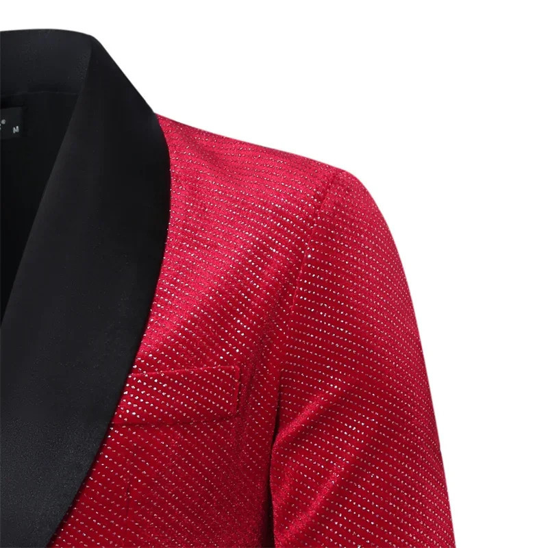 Autumn Winter Men Gold Velvet Plaid Suit Loose Jacket Red Green Fashion Male Business Social Wedding Prom Party Dress Blazer 241218