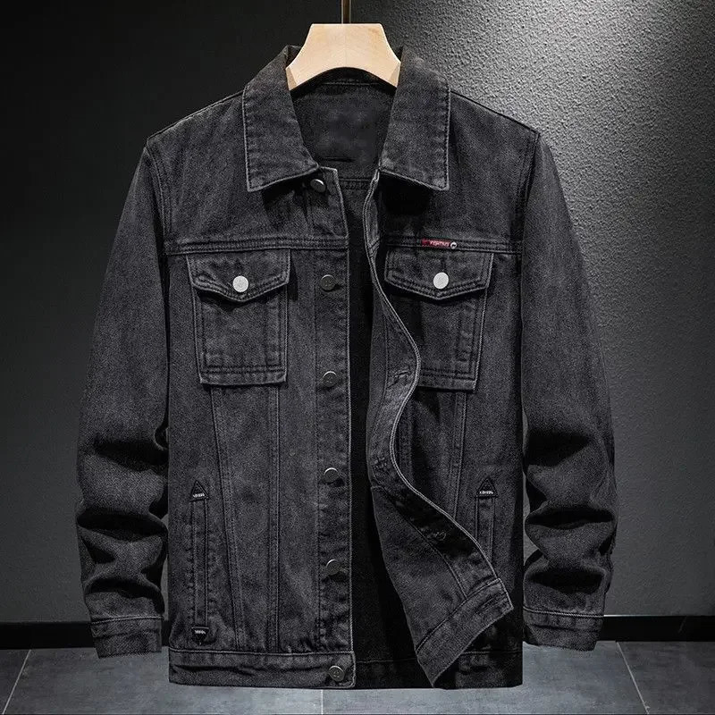 Denim Jackets Man Warm Trendy Loose Cow Coat for Men Padded Joker Outwear Aesthetic Winter Outerwear Size L On Board Y2k Worn 241216