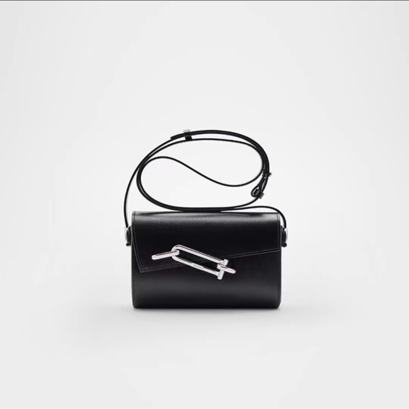 Bag TADFAB Women's Lock Box Interlock Small Square Niche Fashion Single Shoulder Crossbody Cowhide Armpit Bag