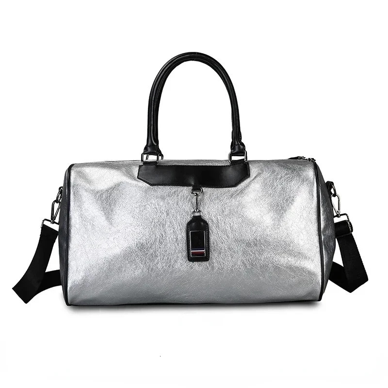 Silver sports bag womens travel bag with tags luggage fitness bag womens fitness bag womens fitness bag 241220