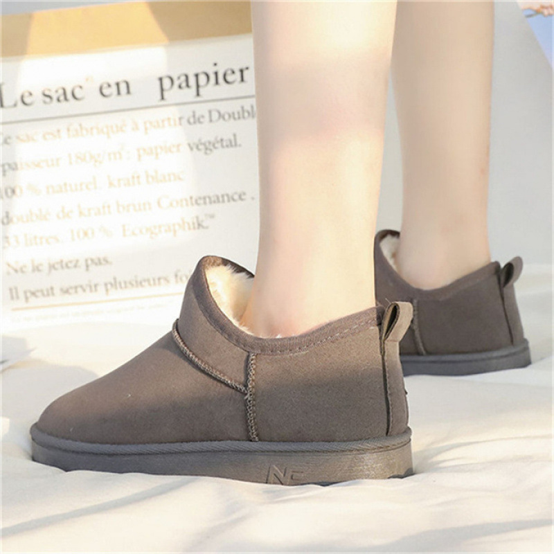 Simone Reiner Cow Suede Snow Boots For Women, Thickened And Plush Winter Anti Slip Cotton Shoes For Women, Korean Version Student Cotton Boots 364