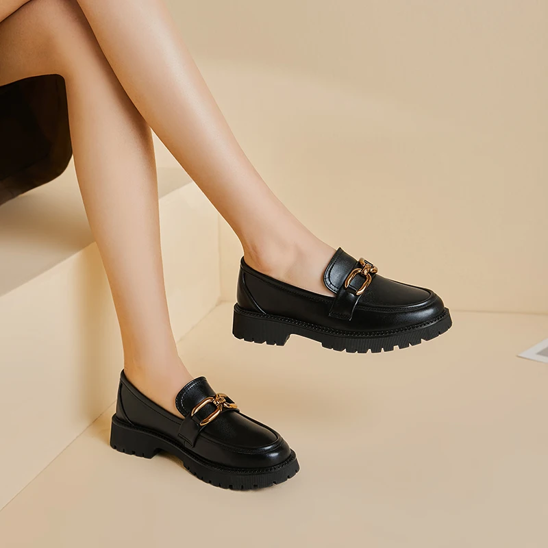 AIYUQI Loafers Shoes Women Large Size Spring Leisure Lady Footwear Chunky Slip on Shoes for Women
