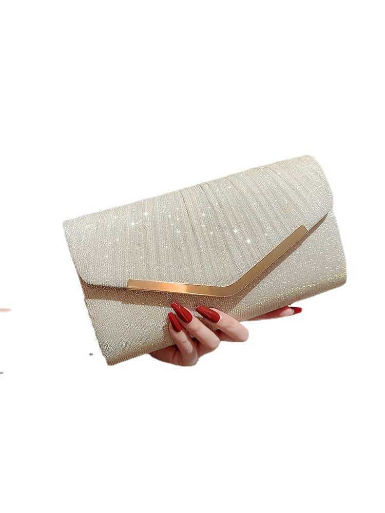 New Pleated Dress Bag Banquet Handbag Clutch Bag Party Evening Dress Bag Crossbody Banquet Bag Chain Bag 240920