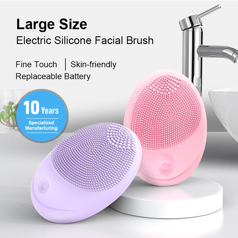Electric silicone brush skin massager cleaner sonic vibration cleaning machine deep hole 241213