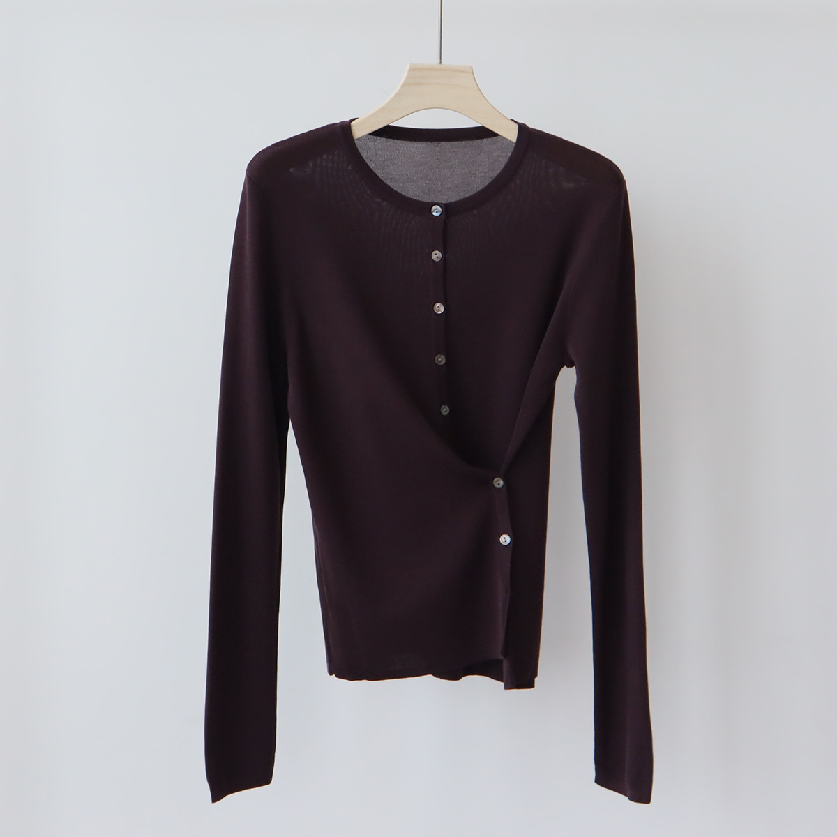 IUKS1 Liesel Rounded Neck Knit Cardigan for Women - Dual-Wear Style for Autumn Layering