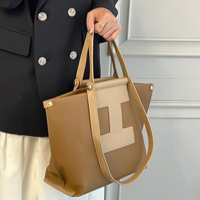 Bag Niche Design Iacucci New Leather Contrasting Color Patchwork Herringbone Bag, Single Shoulder Portable Underarm Tote Women's Bag