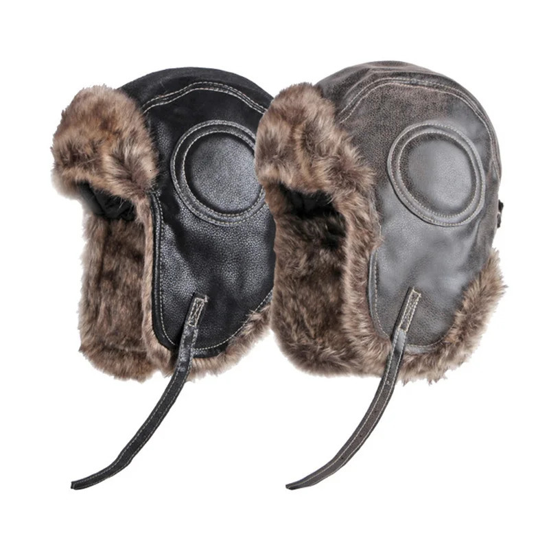 Mens autumn and winter Lei Feng hat fur ear protection lead hat windproof and waterproof snow hat outdoor cycling bomber hat 241220