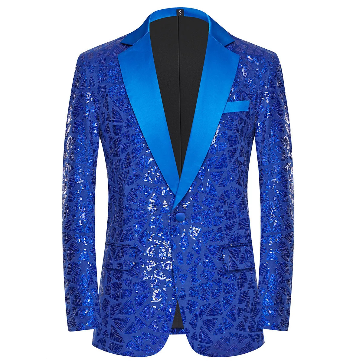 Silver White Laser Sequins Blazer Coat Men Slim Fit One Button Dress Suit Jacket Male Party Stage Performance Singer Host Tuxedo 241218