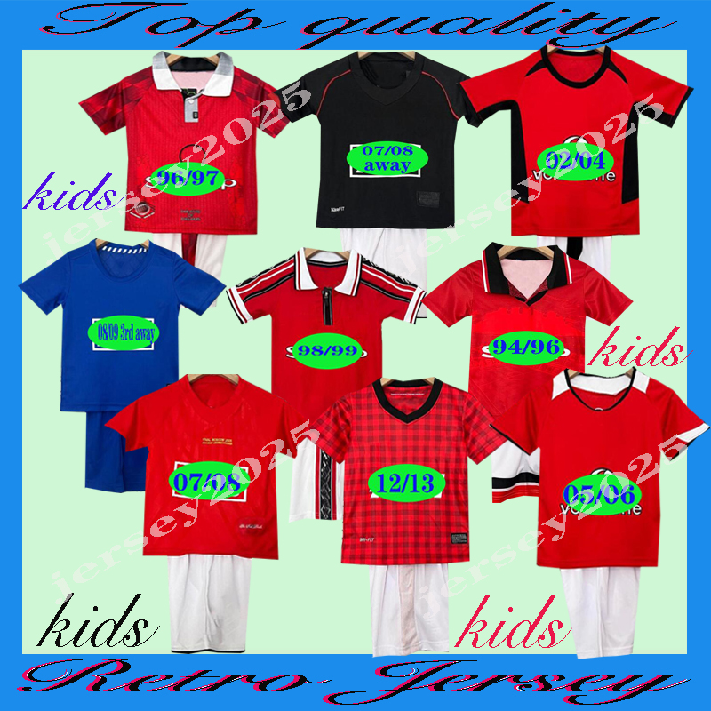 02 04 07 08 Retro kids final RONALDO soccer Jersey 94 96 98 99 00 CANTONA KEANE SCHOLES GIGGS ROONEY SOLSKJAER classics Football Shirts Uniforms