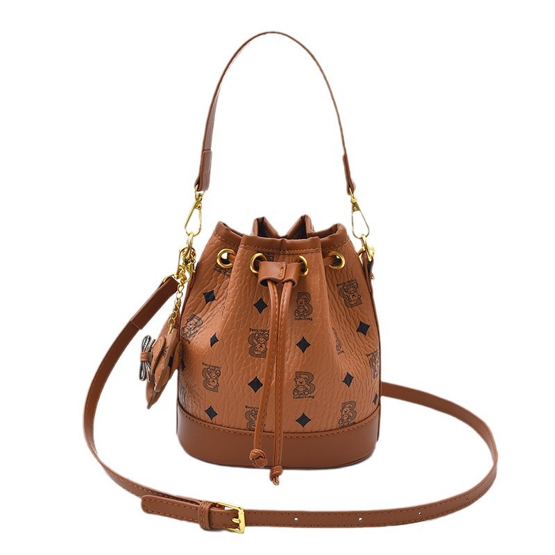 2025 New Shoulder Bag Fashion Designer Handbag Women s Printed Oblique Commuter Bucket Bag High Quality Mini Storage Bag Leisure Wallet Makeup Bag