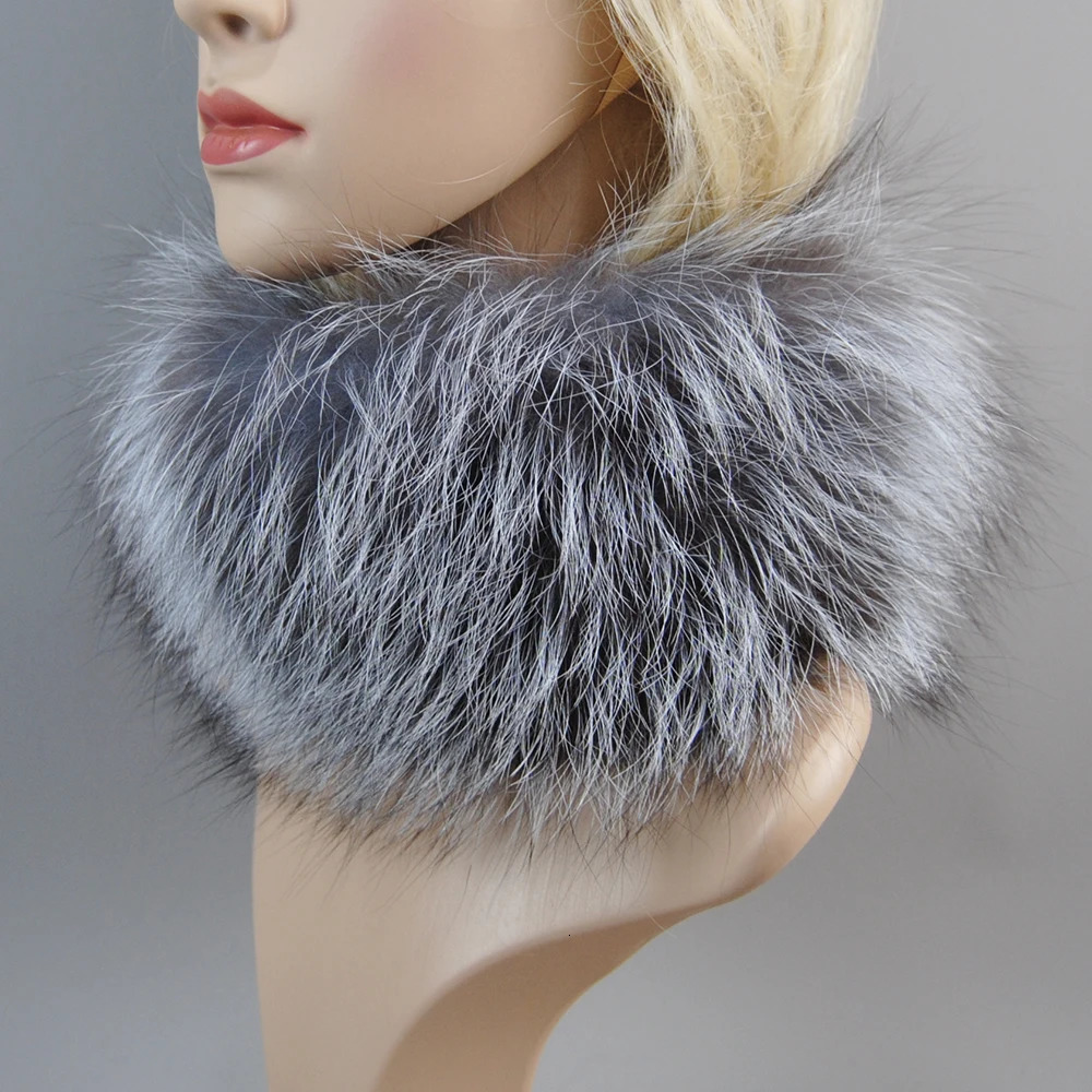 Neck Warmer Good Elastic 100% Natural Fur Mufflers Real Fox Fur Scarf Fur Headband Women Winter Ring Fox Fur Scarves 241220