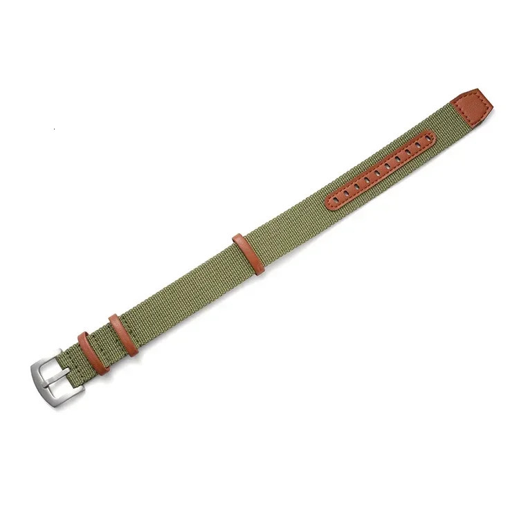 Fashion Nylon Cowhide Waterproof Comfortable Men Women Watchband Genuine Leather Watch Knitted Integrated Universal Strap 241220