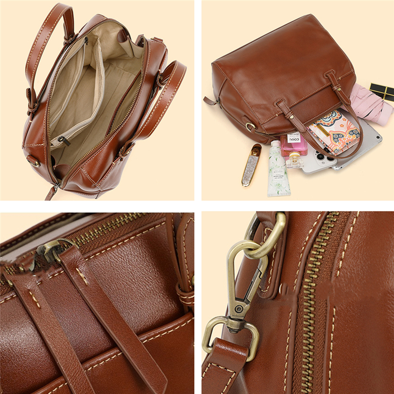 New cowhide Boston leather women s handbag trend designer pillow handbag women s shoulder width crossbody bag bag
