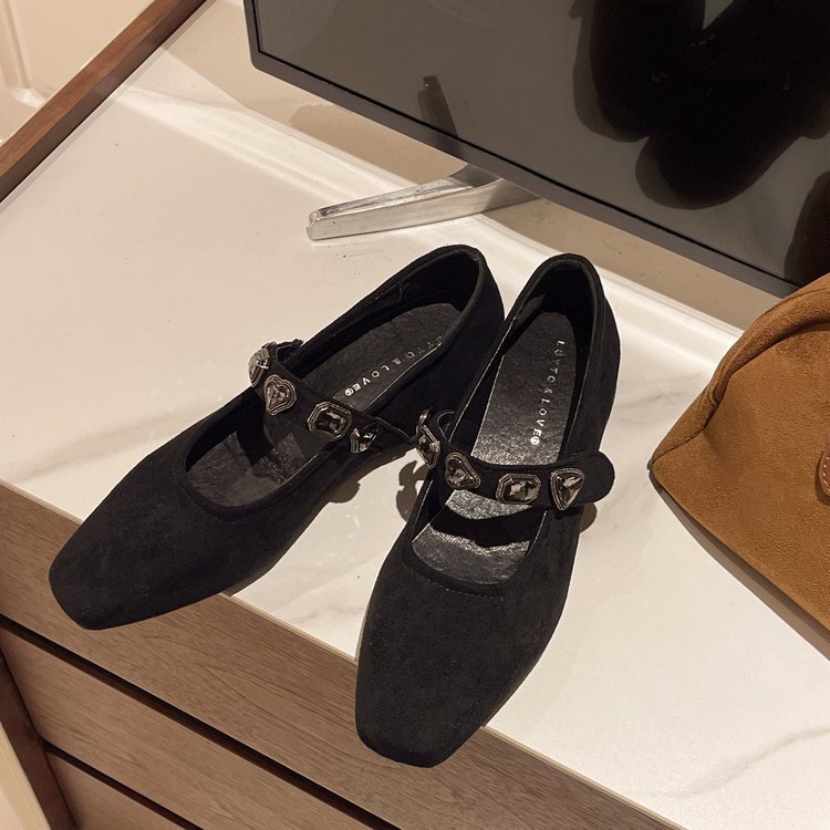 2025 Spring New Single Shoes Women's Fashion Square Head Leopard Pattern One Button Mary Jane Shoes Large Fashion Shoes