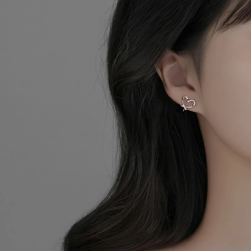JYJIAYUJY 100% Whole Original Sterling Silver S925 Ear Clip-Ons Earrings Heart Fashion Jewelry Gift Daily Use JYE166 241220