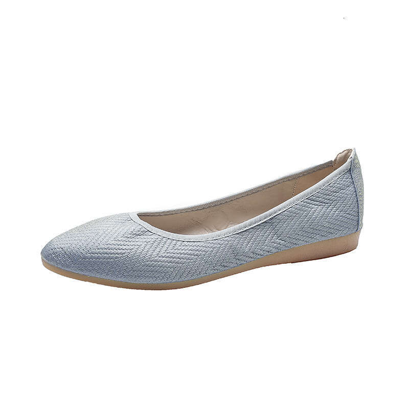 Spring 2023 New Shallow Mouth Dance Evening Versatile Flat Bottom Fairy Bean Ladle Pointed Single Shoes For Women