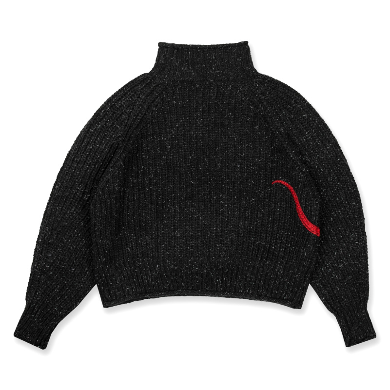 Reputation Mockneck Cropped Knit Sweater Top Embroidery Snake Turtleneck Knitted Pullover Taylor Merch Knitwear Women Clothes