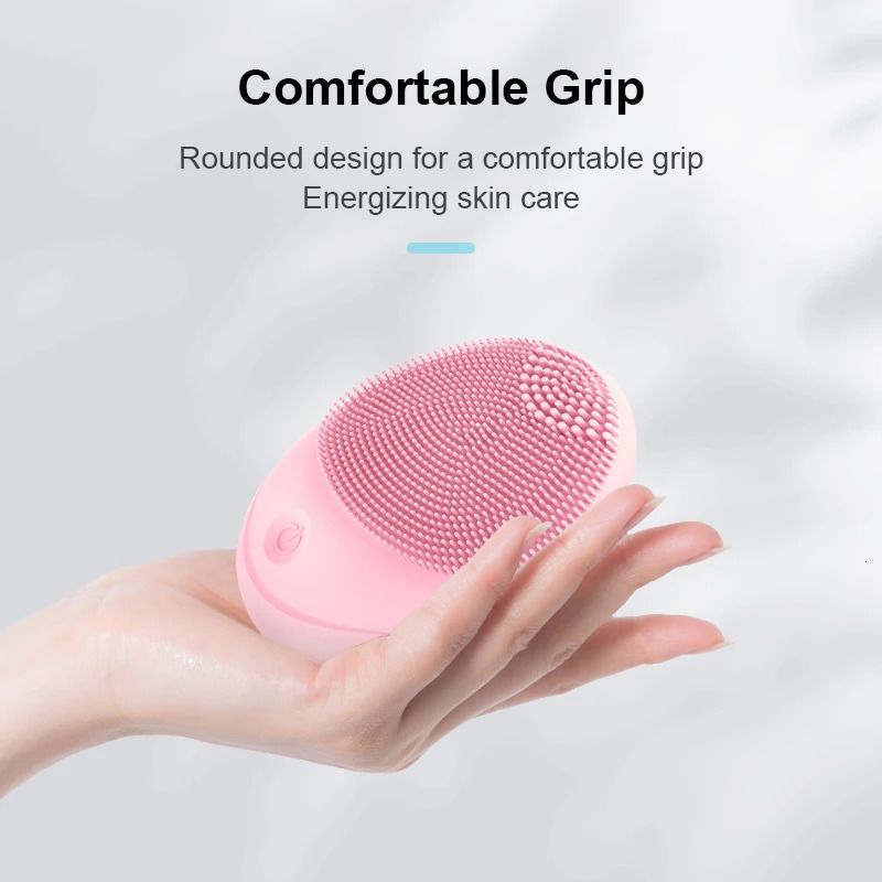 Electric silicone brush skin massager cleaner sonic vibration cleaning machine deep hole 241213