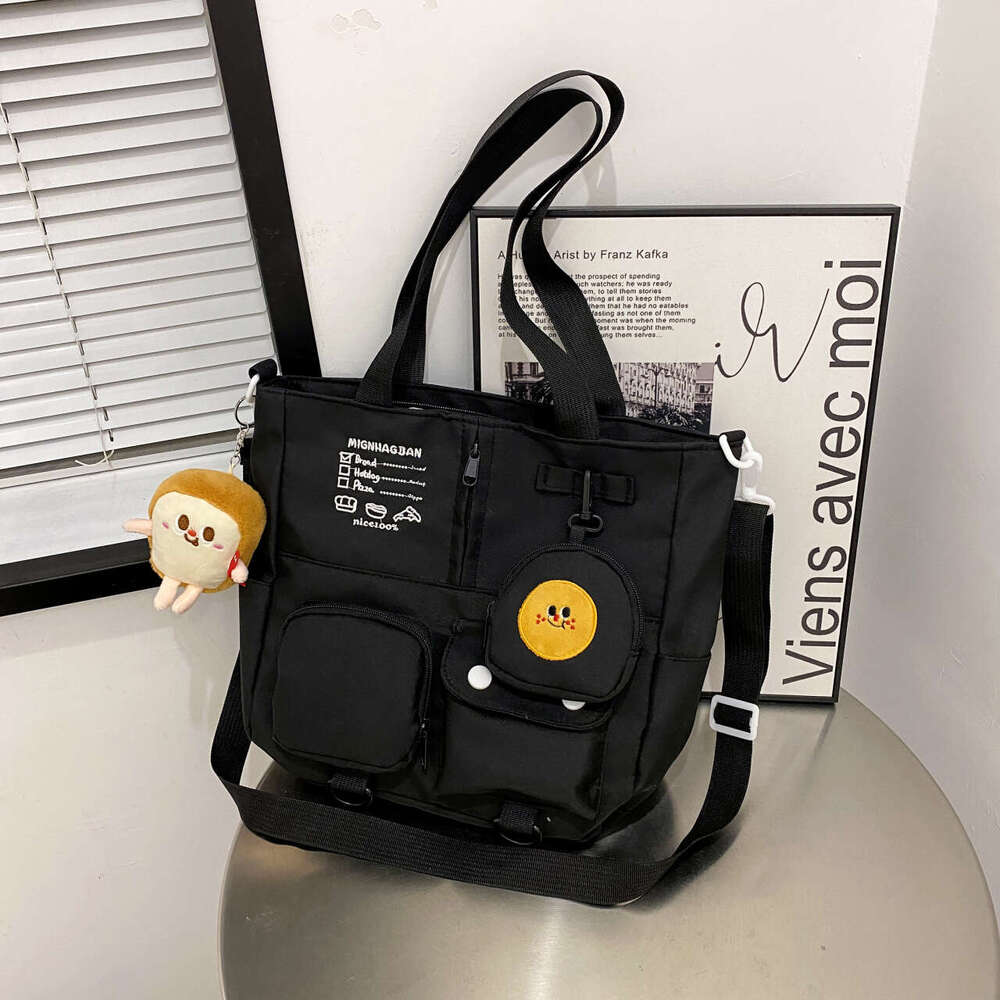 2024 New Nylon Large Capacity Crossbody Bag for Primary School Students' Classroom Tutoring Handheld Fashionable and Versatile Single Shoulder To