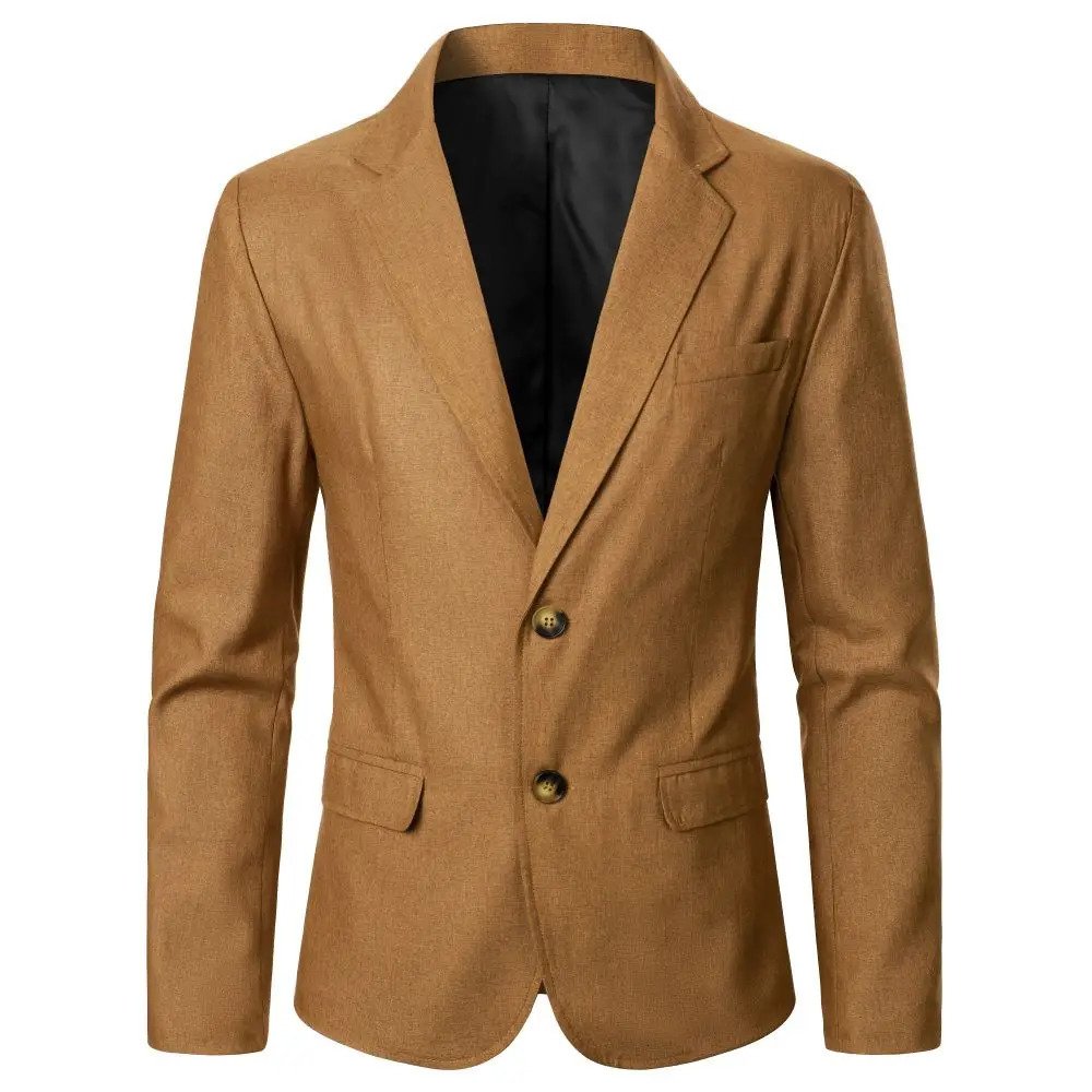 Mens Suit Jacket Solid Color Pockets Mens Top Business Casual Style Mens Wear Wedding Dinner Party Work Pub Prom Mens Coat 241220