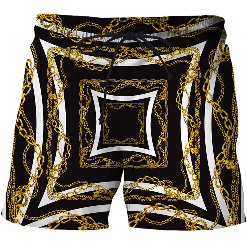 3D Printed Designer Beach Shorts Men's Swim Pants Casual Surfing Swimsuit Children's Board Ice