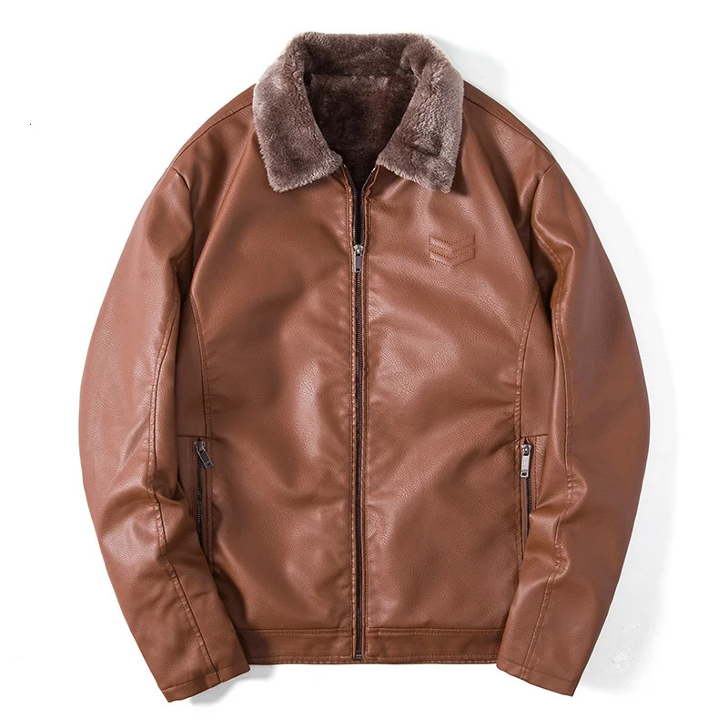 Men Autumn Thick Warm Fleece Leather Jacket Coat Men Winter Outwear Bomber Motor Biker PU Leather Jacket fleece clothing 241220
