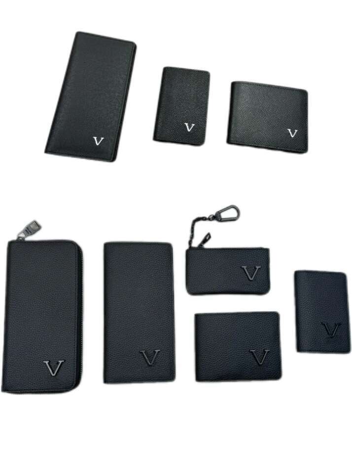 fashion Mens Short Metal Letter Multiple Long Wallets Suit Clip Designer Key Wallet With Keychain Brand Women Zippy Clutch Bags Pocket with box