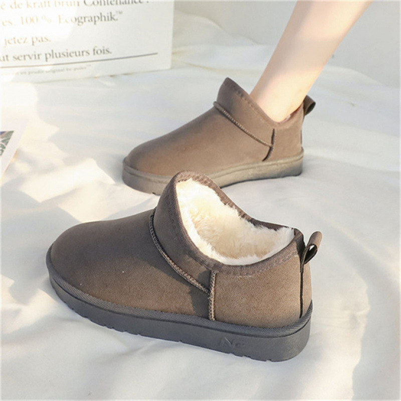 Simone Reiner Cow Suede Snow Boots For Women, Thickened And Plush Winter Anti Slip Cotton Shoes For Women, Korean Version Student Cotton Boots 364