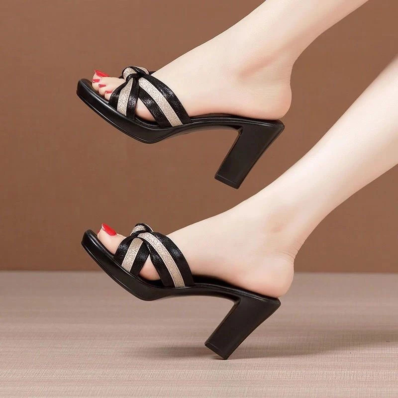 Thick Heel Outdoor Sandals For Women Summer 2024 Waterproof Platform Fish Mouth Fashionable Allmatch High 241213