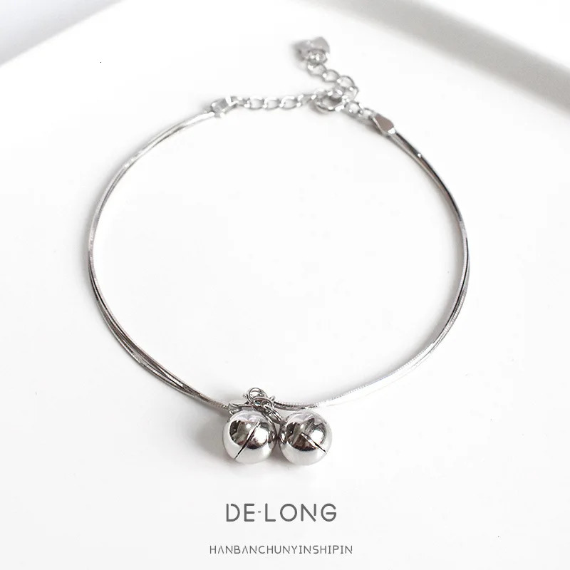Minimalist S925 Silver Snake Bone Bell Bracelet Unique and Chic Womens Jewelry 241220