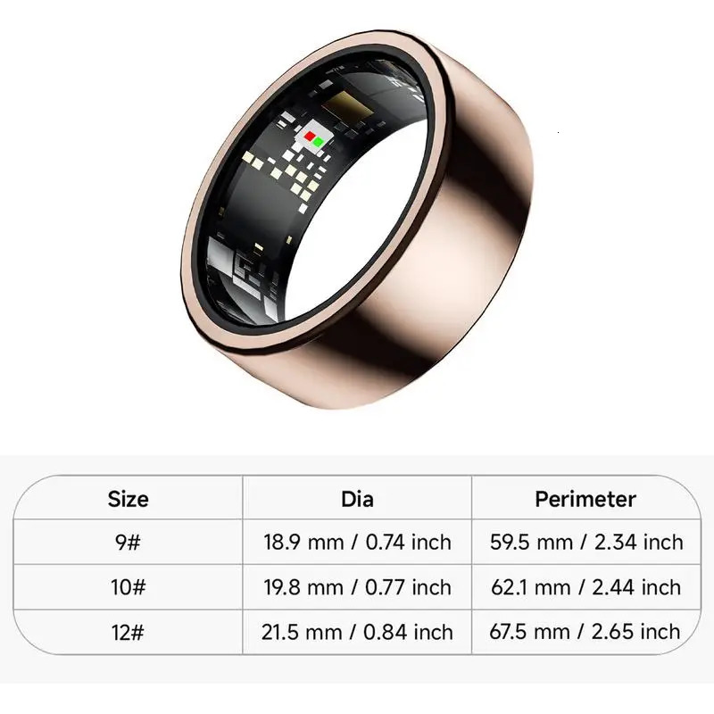 Portable Smart Ring Heart Rate Health Monitor IP68 Waterproof Multi Sport Modes Blood Oxygen Tracker For Men Women 241220
