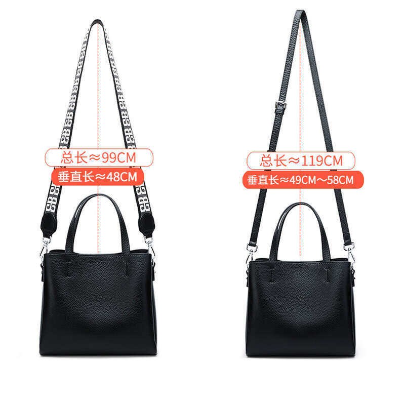 Genuine leather women's 2024 new fashionable simple single shoulder crossbody handbag, cowhide large capacity bag