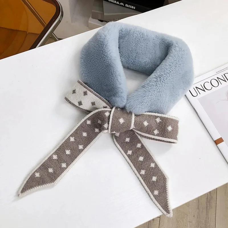 Women Fluffy Rabbit Fur Ring Scarf Winter Real Natural Rabbit Fur Scarves Ladies Warm Rabbit Fur Wrap Mufflers 241220