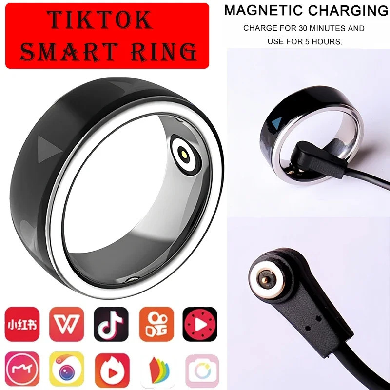 Tiktok Short Video Smart Ring Magnetic Charging Po Remote Control IPX8 Ring for Mobile Phone Screen Scraper App Page Turner 241220