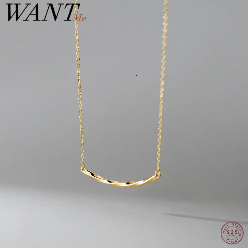 WANTME 925 Sterling Silver Choker Twist Necklace for Women Fashion Elegant Charms Geometric Korean Chain Jewelry Accessories 241220