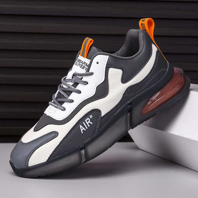 Men's shoes 2025 autumn and winter new soft sole flicking sports casual shoes leather leather fashion trend running shoes