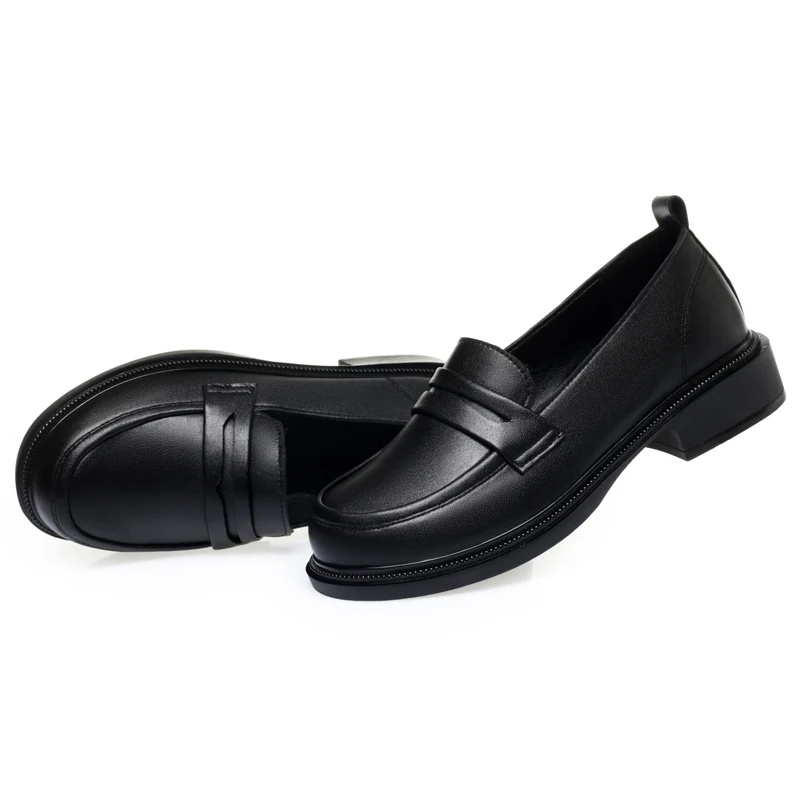 AIYUQI Loafer Shoes Woman Genuine Leather Spring Shoes Woman Slip-on One Foot Big Size Non-slip Shoes Ladies