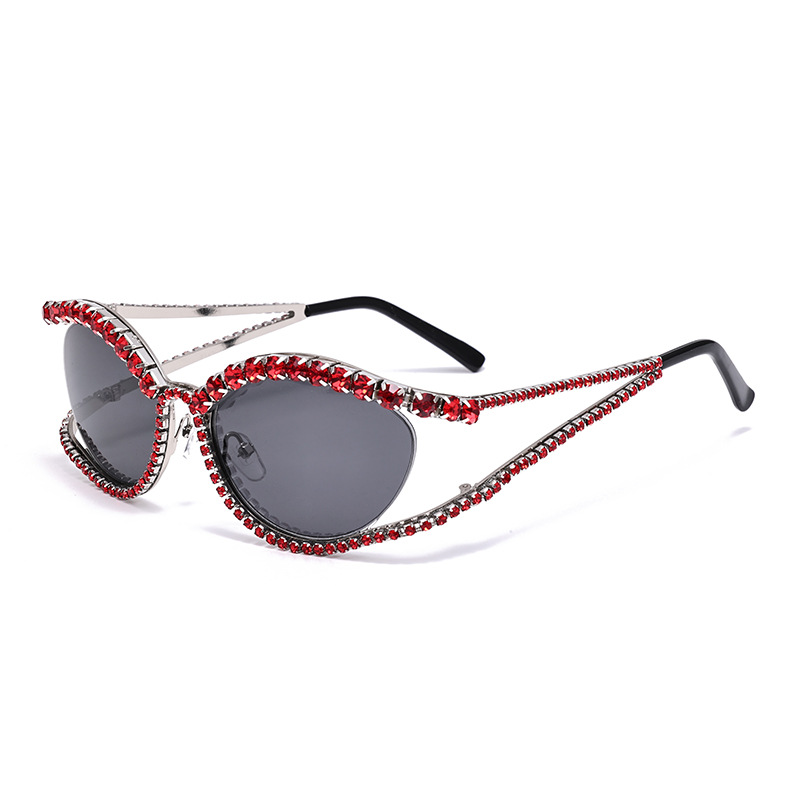Free shipping new designer sunglasses foe women glasses diamond Frameless cut edge Sunscreen fashion black mens brown
