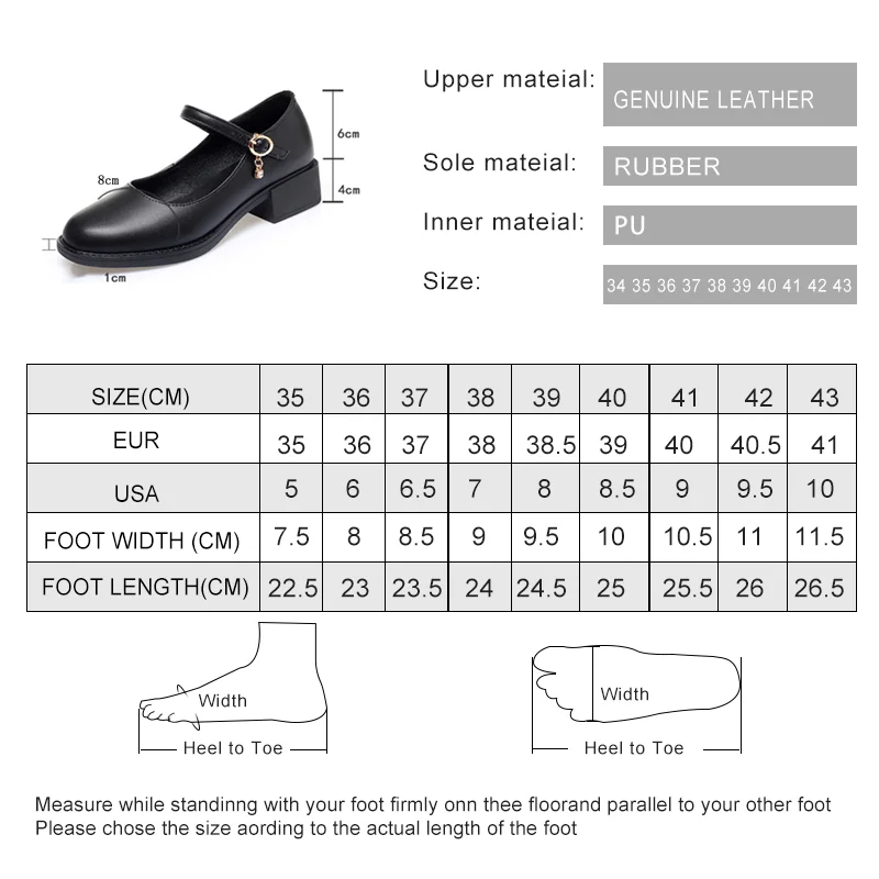AIYUQI Women's Shoes Genuine Leather Mid-heel Mary Jane Shoes Women Shiny Fashion Large Size Ladies Office Shoes