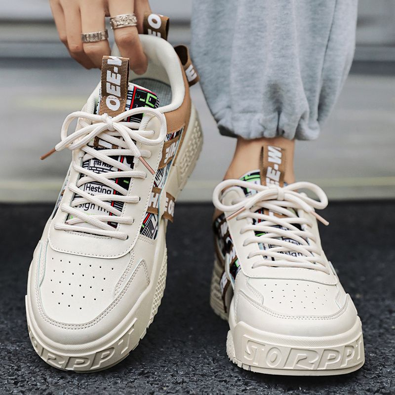 Men's shoes 2025 spring new youth breathable niche trend all casual board shoes within increasing sports shoes